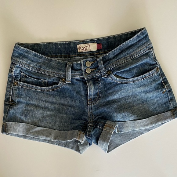 Denim Shortie Shorts - Picture 2 of 5